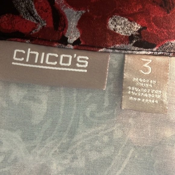 Chico’s Blazer Jacket Button Down Cotton Floral Print Medallions Chicos 3 XL - Picture 6 of 8